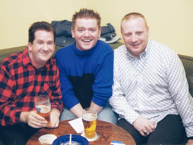 Kevin Murray, Terry Gallagher and Colin McDaid pictured at the birthday party in the PO Club.