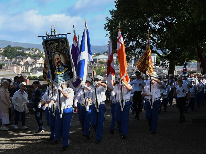 East Band Protestant Boys Band parade on Derry’s Walls. Photo: George Sweeney