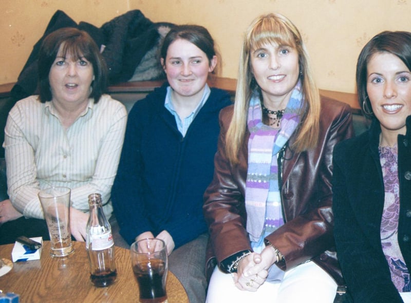 Celebrating with Ann and Eddie McDonagh in the Crescent Bar were L/R:- Patricia Gallagher, Mura Gallagher, Kitst McCourt and Julie Nicell. 160103S5:2003 Party Pics