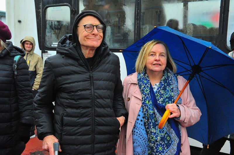 Veteran civil rights campaigners Eamonn McCann and Bernadette McAliskey pictured at the Bloody Sunday 51 commemoration march on Sunday afternoon.  Photo: George Sweeney. DER2306GS – 32