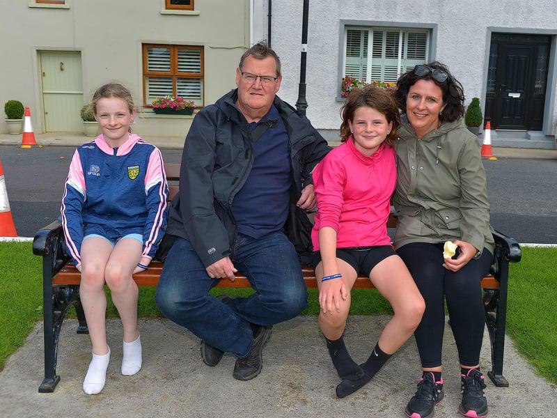 Locals Aine, Joe Eva and Trish were at the Festival on the Green in Malin Town on Sunday afternoon last. Photo: George Sweeney. DER2331GS - 34