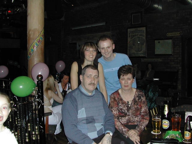 Aunt and uncle Paddy and Bernie pictured with Katrina and Emmett celebrating their engagement.