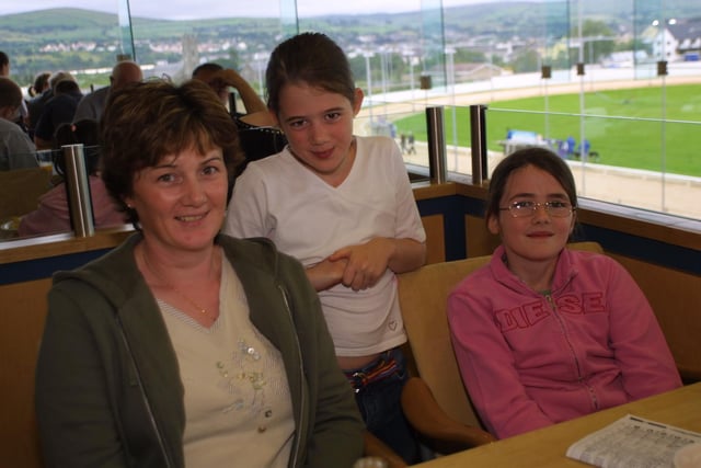 Enjoying an evening at the Lifford Greyhound track in August 2004.