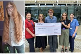 Pictured lef to right: Kimberley Deeney, Ward 50 Manager, Louise Montgomery, Wilson Graham, Aine McAlary, Assistant Nursing Service Manager/Lead Nurse and Lisa Patton, Staff Nurse.