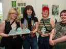 Prize winners at NWRC’s Art and Design Showcase: Sarah Cassidy, Jessica Underwood, Ellie Savage, and Caoimhe Stones.