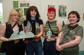Prize winners at NWRC’s Art and Design Showcase: Sarah Cassidy, Jessica Underwood, Ellie Savage, and Caoimhe Stones.