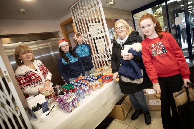 The refreshment stall at 'Santa Saturday' packed with goodies.
: .