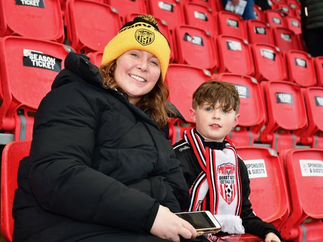 Big smiles for Derry City club photographer Kevin Morrison ahead of kick-off.