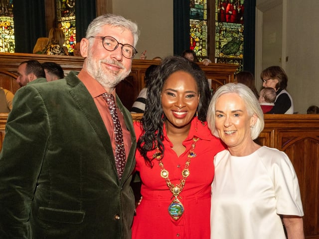 The Mayor Councillor Lilian Seenoi-Barr hosted a Christmas Community event at the Guildhall for people from across the Derry City and Strabane District Council area on Sunday. Picture Martin McKeown. 01.12.24 : Mayor's Community Christmas Party