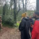 George McLaughlin, Prehen Woods campaigner, addressing participants as part of The Wishing Forest process.