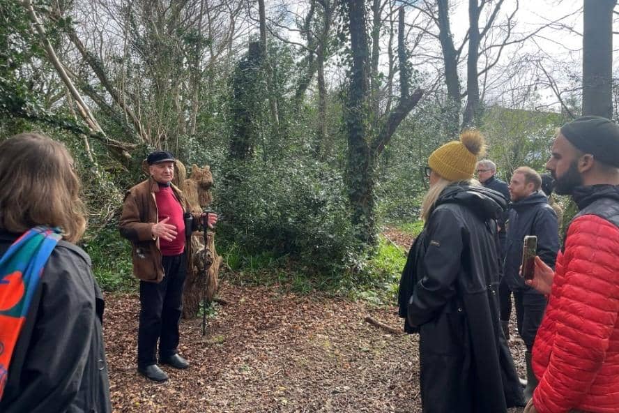 George McLaughlin, Prehen Woods campaigner, addressing participants as part of The Wishing Forest process.