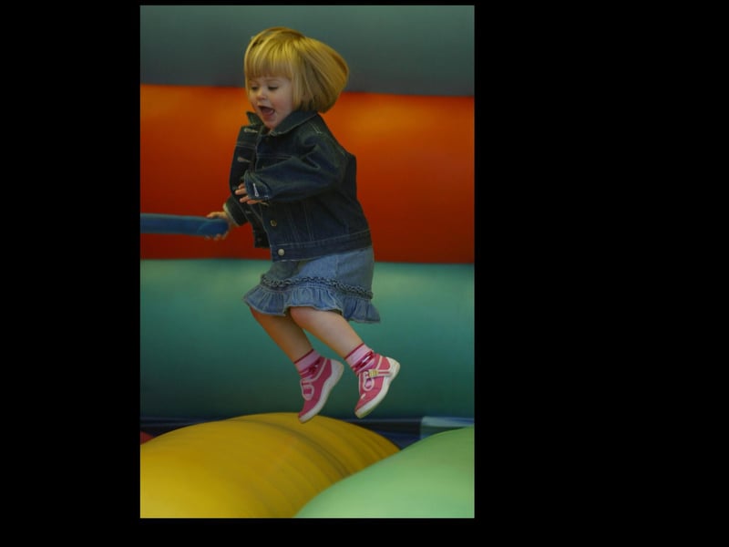 2 year old Jessica McLaughlin enjoying the bouncy castle at Foyle View School fun day.  (1306JB55)