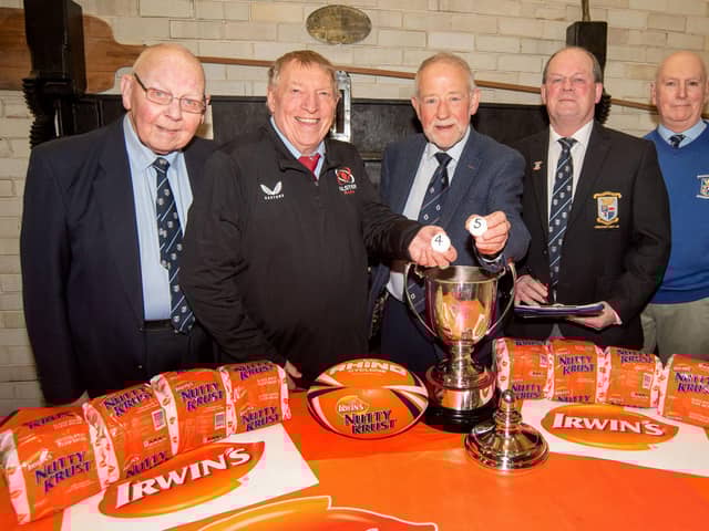 The draw was made by Mr Laurence Rocke, President of the Ulster Branch assisted by  Mr Brian Irwin, Chairman of the Sponsors, Irwins Bakery.