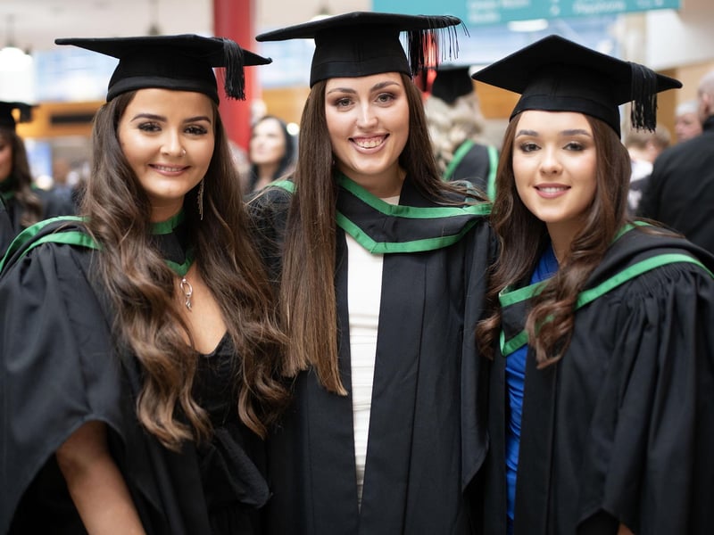Nursing graduates Ciara Boyle (Ballymoney), Lara Montgomery (Garvagh) and Saoirse O’Kane (Dungiven).
