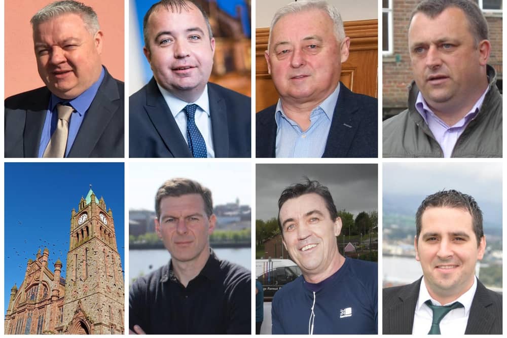 The motion was jointly tabled by clockwise from top left: Ald. Guy and Councillors Tierney, Barr, Donnelly, Jackson, Gallagher and Harkin.