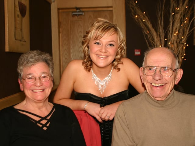 Birtday girl Lisa with proud grandparents enjoying the evening in the Delacroix. 1911/dd : Parties across Derry in January 2006.