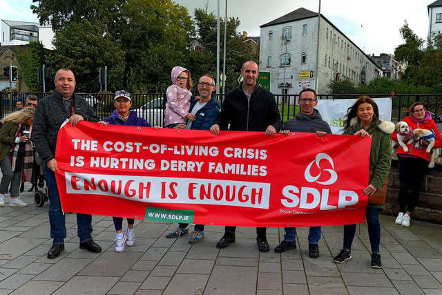 SDLP members attended the Derry Against Fuel Poverty march and rally on Saturday afternoon last. Photo: George Sweeney.  DER2239GS – 101