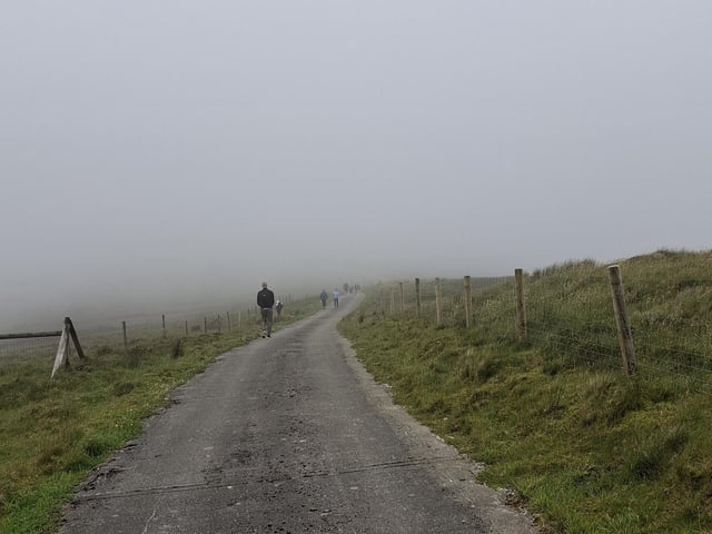 The cloud cover at the very top of the mountain added a sense of adventure to the whole walk.