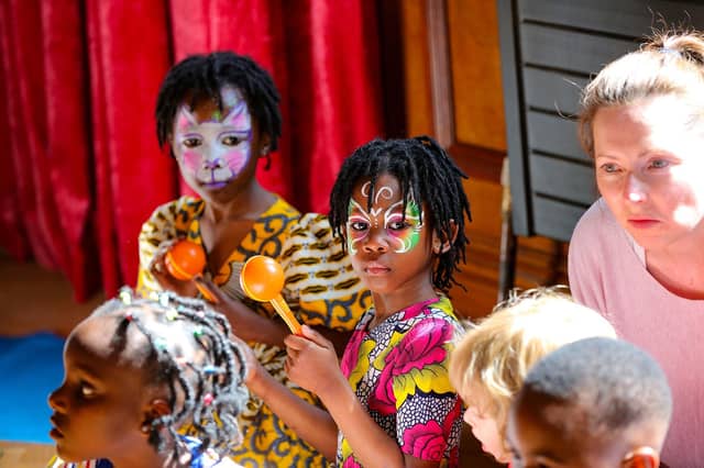 The Africa Day event in Derry~Londonderry offered face painting for families.
