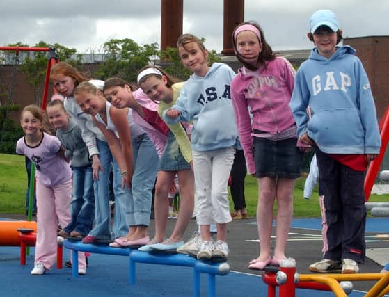 Children playing in the new Festival Park, Shore Front, Buncrana in July 2004. (0607C68)