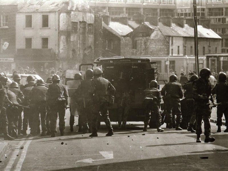 Trouble flares in Derry during the marching season in August 1975.