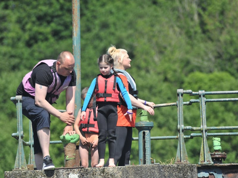 Getting a pep talk before the big jump