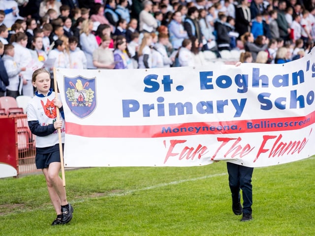 Participants at the Derry Diocese Fan The Flame annual Mass 2025 in Celtic Park.