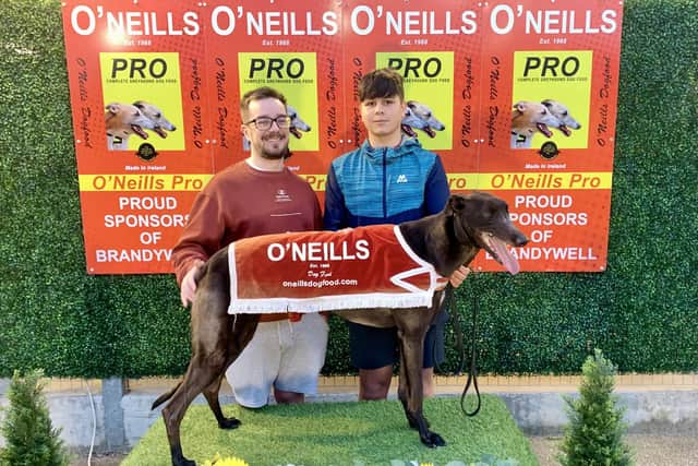 Little Ace pictured with Martin McMenamin (left) & Sean Rouse.