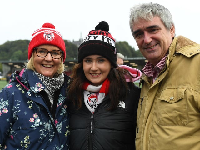 Fans in the Brandywell for Derry City’s game against Shelbourne. Photograph: George Sweeney