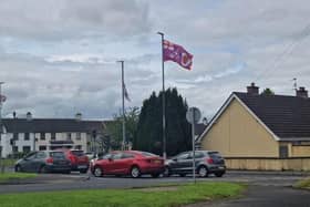 A UVF flag flying in the Waterside during the summer.