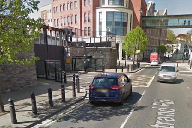 A man has been jailed after riding a stolen bike to the Strand Road PSNI station.