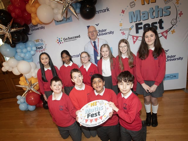 Pupils from Lisnagelvin PS taking part in Friday's Maths Fest. : .