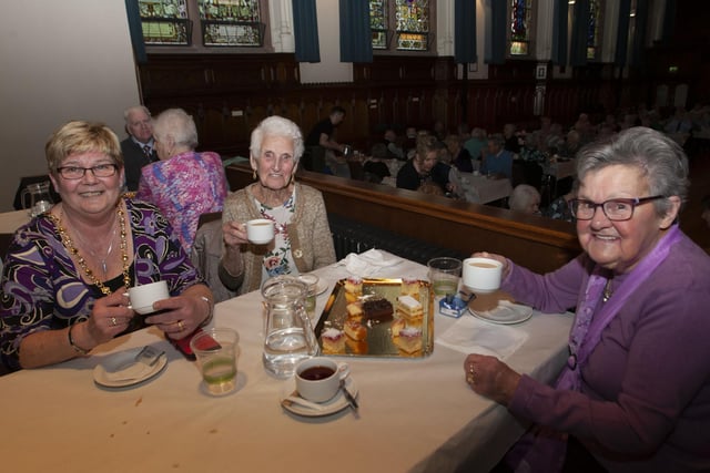 Cup of tea and a chat for Deputy Mayor, Angela Dobbins with Margaret Roberts and Mary Higgins on Wednesday.
