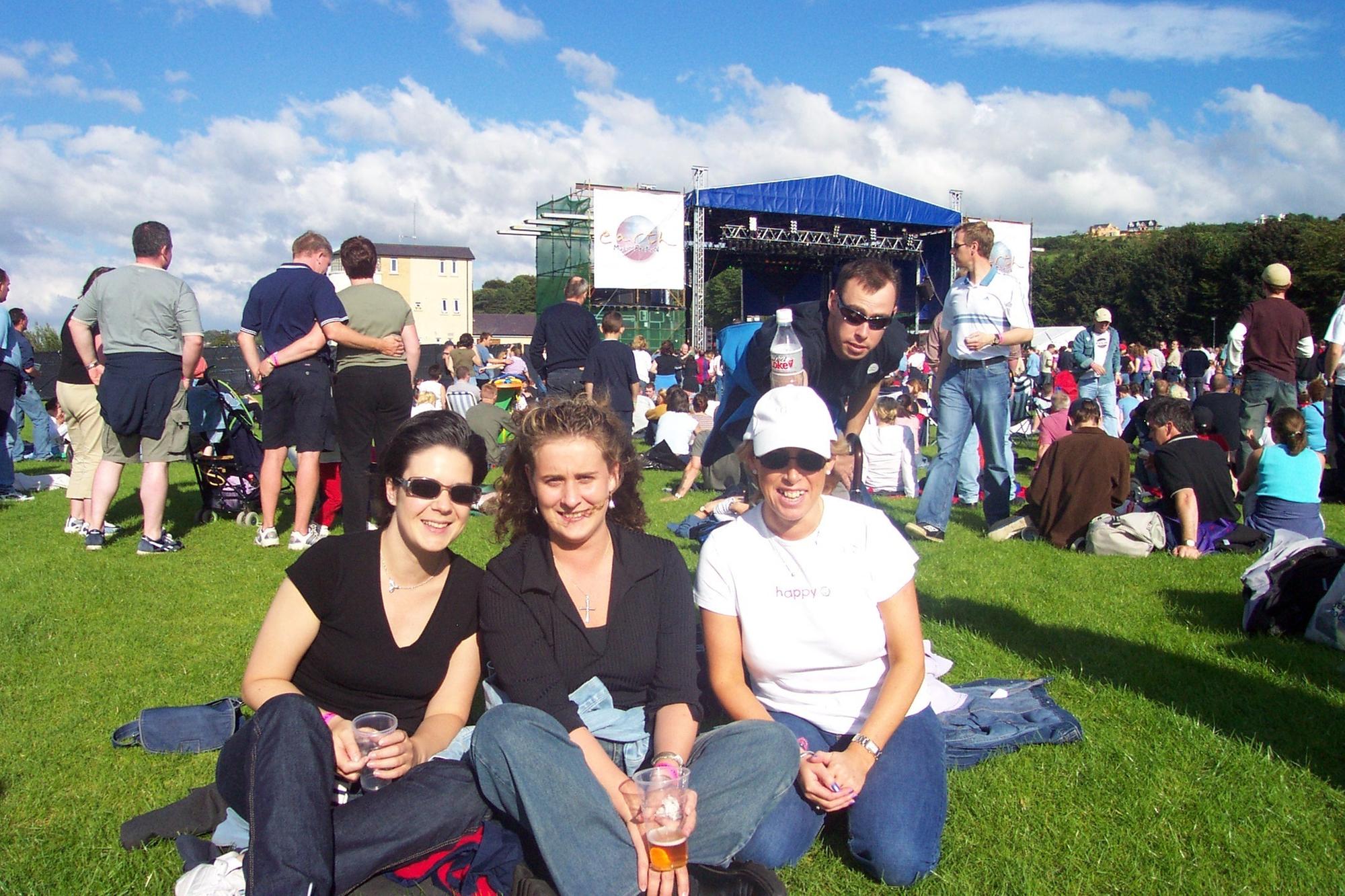Festival goers and performers at the unforgettable Earth festival at Prehen Playing Fields in August 2002.