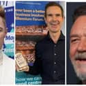 Left: LONDON, ENGLAND - NOVEMBER 25: Ronan Keating attends the Magic Of Christmas at London Palladium on November 25, 2023 in London, England. (Photo by Lia Toby/Getty Images for Bauer Media)Middle: Jimmy Carr pictured promoting Muff Liquor Company at Derry's Millennium ForumRight: Russell Crowe . (Photo by Lisa Maree Williams/Getty Images)