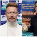 Left: LONDON, ENGLAND - NOVEMBER 25: Ronan Keating attends the Magic Of Christmas at London Palladium on November 25, 2023 in London, England. (Photo by Lia Toby/Getty Images for Bauer Media)Middle: Jimmy Carr pictured promoting Muff Liquor Company at Derry's Millennium ForumRight: Russell Crowe . (Photo by Lisa Maree Williams/Getty Images)