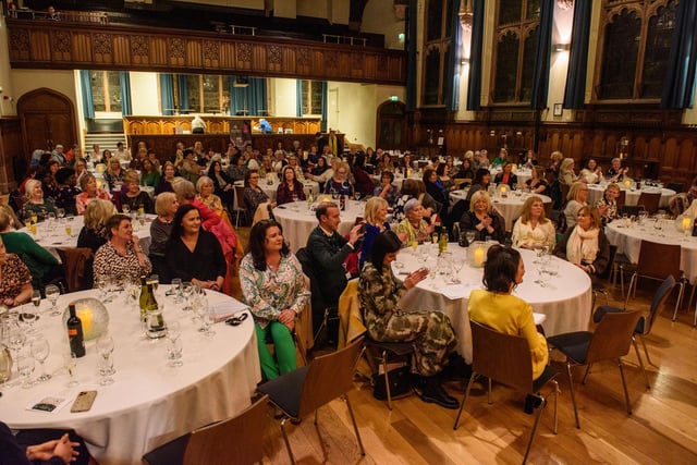 The Mayor Councillor Sandra Duffy hosted an evening to mark International Womens Day in the Guildhall which included a performance by Colmcille Ladies Choir, an address by Mary Keogh and a comical speech by Charmaine O’Donnell compered by Jeananne Craig. Picture Martin McKeown. 08.03.2