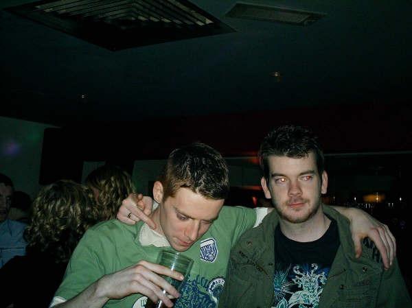Enjoying a night out at Earth nightclub back in January 2006.