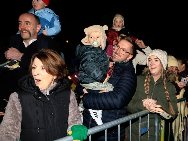 Mark H. Durkan, MLa with a section of the crowd awaiting the arrival of Santa at the Strathfoyle Youth Forum.   (Photo - Tom Heaney, nwpresspics) : .