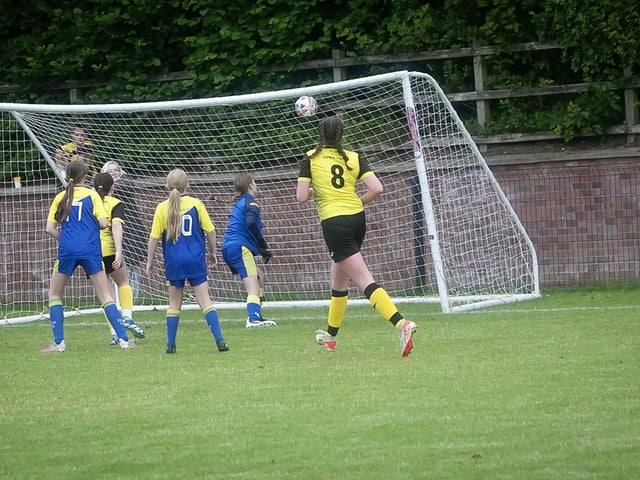 Action from the Girls u-13 Foyle Cup clash between Eglinton Eagles and Dunree at St. Cecilia's College, Derry on Tuesday morning. (Photos: Jim McCafferty Photography)