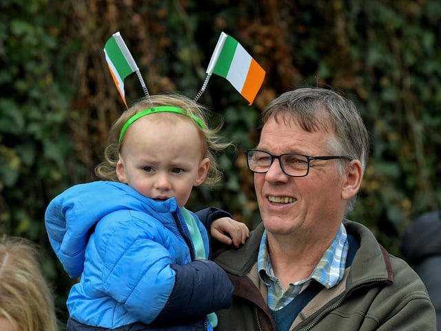 Revellers at the St Patrick’s Day parade, in Derry, on Friday afternoon. Photo: George Sweeney. DER2311GS – 70