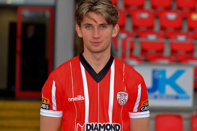 Derry City new signing Ollie O'Neill relished his first game for the club. Photo: George Sweeney. DER2308GS – 15