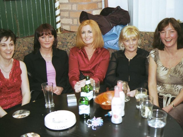 Enjoying the craic at the Village Inn were L/R:- Bridgeen Doherty, Mariella Page, Rosa Fox, Cecilia O'Doherty and Cathy McCullagh.