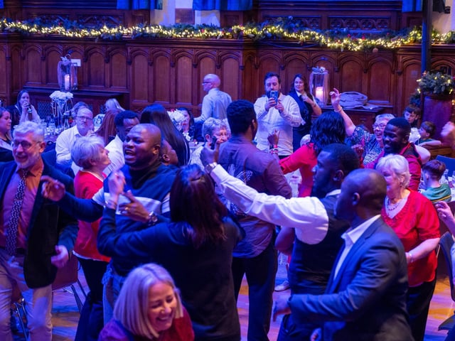 The Mayor Councillor Lilian Seenoi-Barr hosted a Christmas Community event at the Guildhall for people from across the Derry City and Strabane District Council area on Sunday. Picture Martin McKeown. 01.12.24 : Mayor's Community Christmas Party
