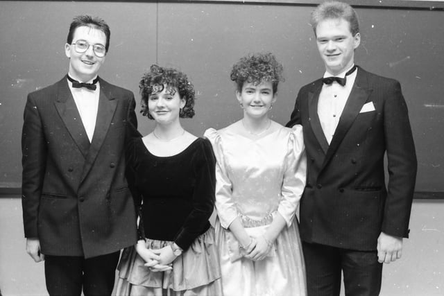 At the St. Columb's College formal, from left, Kevin McColgan, Melanie McHugh, Shauna McClintock and Seamus McLaughlin.