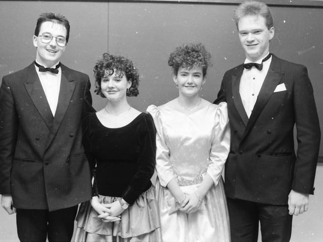 At the St. Columb's College formal, from left, Kevin McColgan, Melanie McHugh, Shauna McClintock and Seamus McLaughlin.