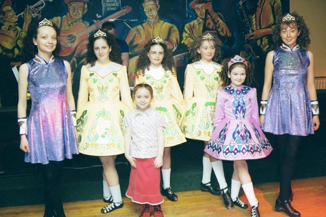 At Kevin Gallagher's 40th birthday party in the PO Club young Demi Gallagher joined Irish dancers Fionnuala Boyle, Stephanie Gallagher, Sarah Higgins, Lisa Curran, Christina Cliiford and Charlene Wade for a demonstration. 191202HG83:2003 Party Pics