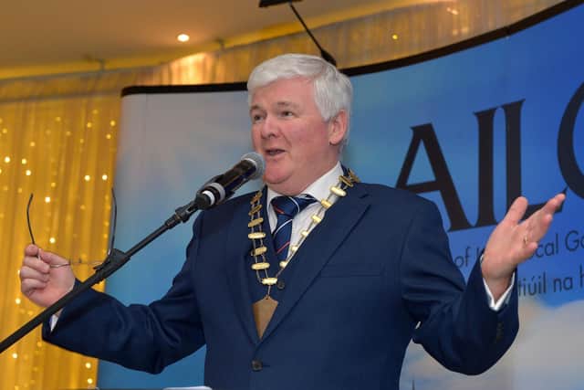 Colr. Nicholas Crossan, president, AILG addressing the annual Training Conference held in the Inishowen Gateway Hotel. 