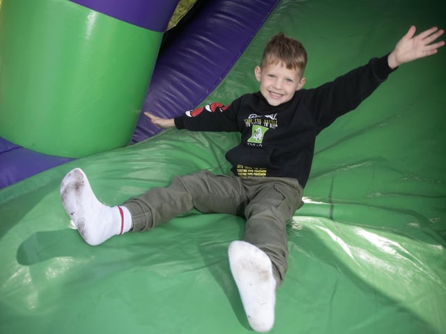 Six years old Conor Gauld having fun during Saturday's event.