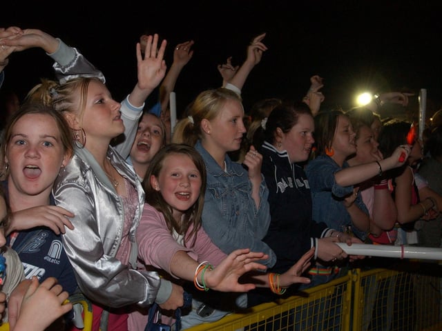 Blazin' Squad playing at Derry Féile in August 2003.